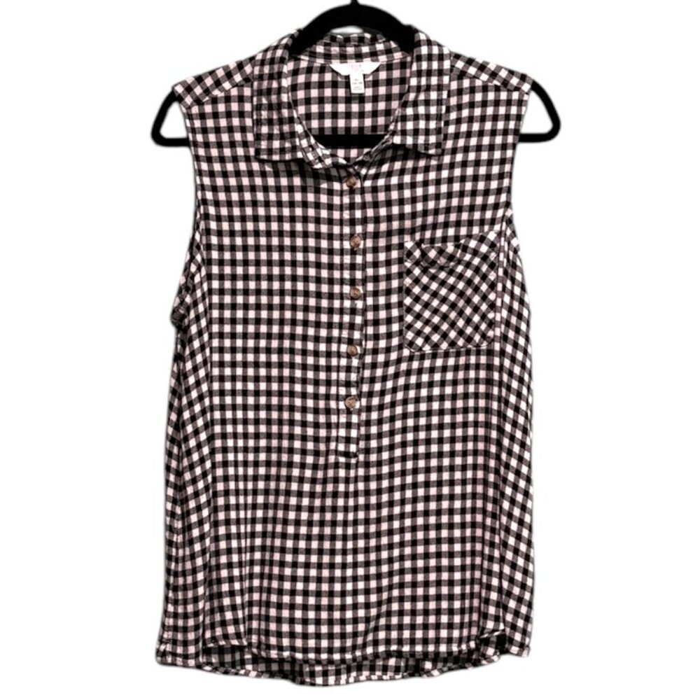 Time and Tru Sleeveless Gingham Top Size XXL